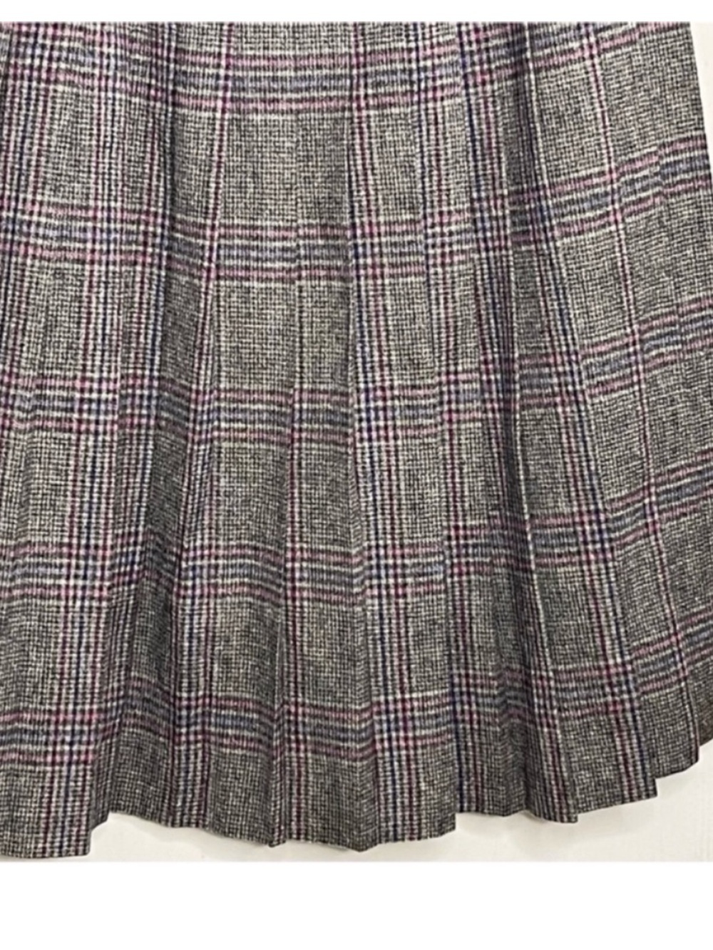Christian Dior Vintage Wool Plaid Pleated Academia Maxi Skirt Size 8 - Picture 5 of 12